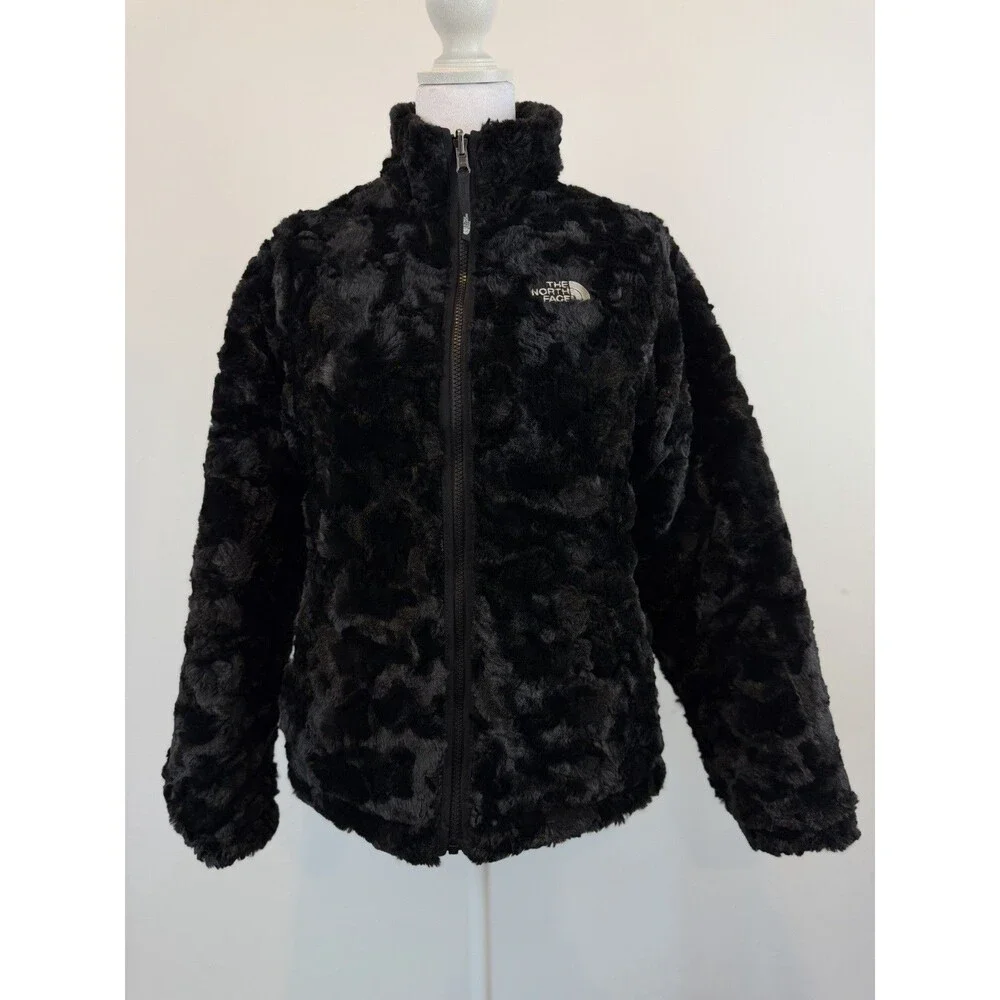 The North Face Girls L 14/16 Reversible Puffer Fleece Jacket Black